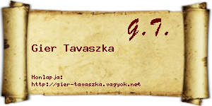Gier Tavaszka névjegykártya